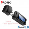 USB блютуз AUX адаптер 3в1 с диспеем, стерео ресивер-трансмиттер c Bluetooth 5.0