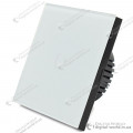 Touch wall light switch for 1 channel with control panel, glass surface, White color 