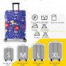 Protective cover "Happy Cat" for suitcase (Size S) with color print, thick stretch material, cutouts for handles