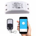 Wi-fi реле Tuya Wifi&RF Smart Switch с пультом дистанционного управления 433МГц, 10 Ампер, управление со смартфона