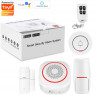 Комплект wifi сигнализации Tuya Smart с беспроводными датчиками, поддержкой управления через смартфон, беспроводным звонком