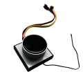 Module with a round screen for 12V/24V with a rotating handle for controlling LED backlighting and mirror heating, time, temperature