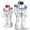 The radio-controlled EX9020 robot responds to hand movements, dances, walks, drives, speaks
