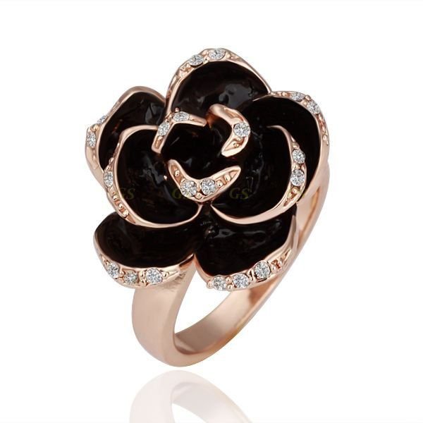 Gold plated ring “Black Rose”