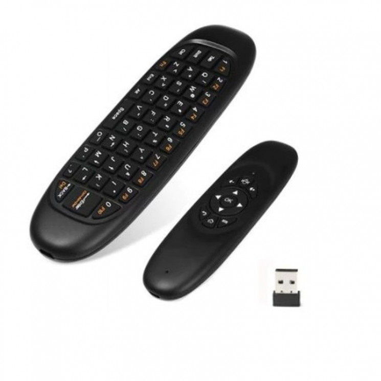 Беспроводной USB пульт, аэромышь с клавиатурой Air mouse C120 с гироскопом на аккумуляторе