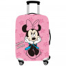 Protective cover "Mini Mouse" for suitcase (Size S) with a children's bright print, thick stretchy material