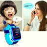 Children's watch for a child (Smart baby Watch Q12) with location detection, calls, “SOS” button, camera, blue color