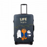 Чохол захисний "Life Begins" для валізи (Розмір M) з кольоровим принтом, щільний матеріал, вирізи під ручки