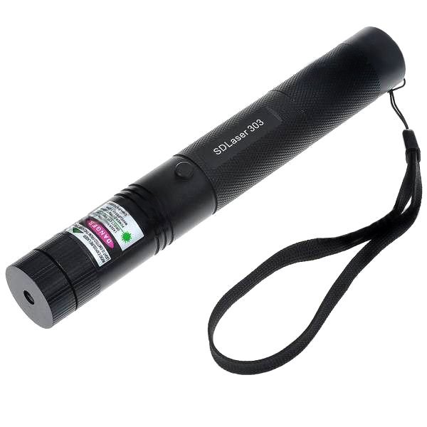 Powerful laser pointer Lazer 303 500mW green, with battery and charger + attachment
