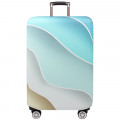 Protective cover "Waves" for suitcase (Size S) with color print, thick stretch material, cutouts for handles