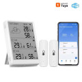 Умная погодная станция Tuya WiFi с двумя беспроводными датчиками температуры и влажности для дома, теплицы, оповещение на смартфон