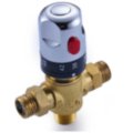 Mixer with thermostatic head for automatic adjustment of water temperature in the tap