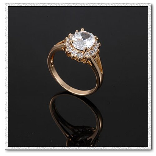 Gold plated ring with crystals "Jennifer"