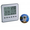 Desk clock - weather station with wireless temperature and humidity sensor, alarm clock, weather condition, moon phases