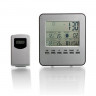 Desk clock - weather station with wireless temperature and humidity sensor, alarm clock, weather condition, moon phases