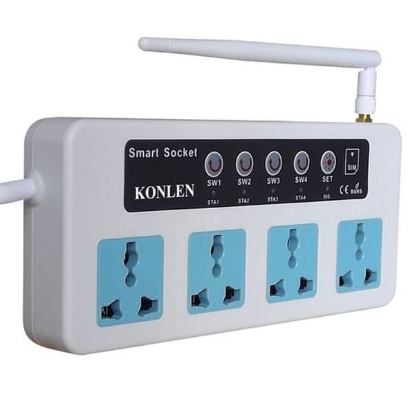GSM relay with temperature sensor controlled via mobile phone by SMS commands by call