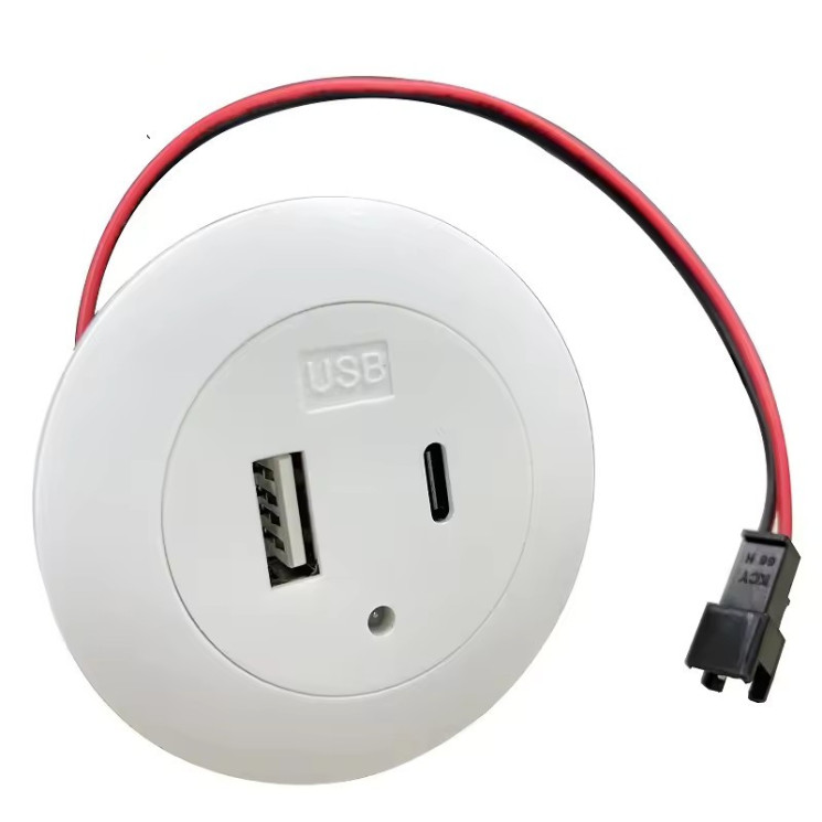 USB панель, що вбудовується в меблі з двома USB портами для зарядки мобільних телефонів, планшетів, гаджетів