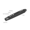 Pen-shaped presenter with built-in control panel and laser pointer 